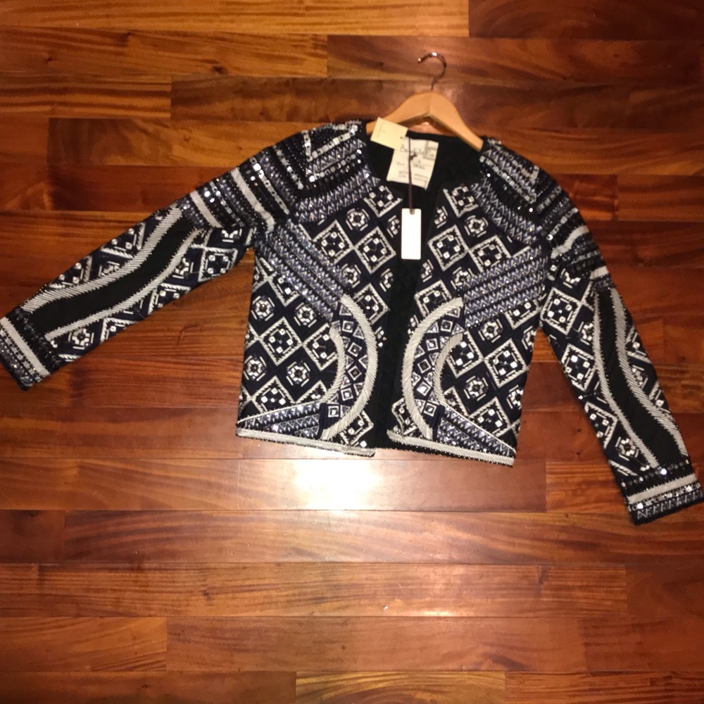 Blue Beaded Jacket - image 1